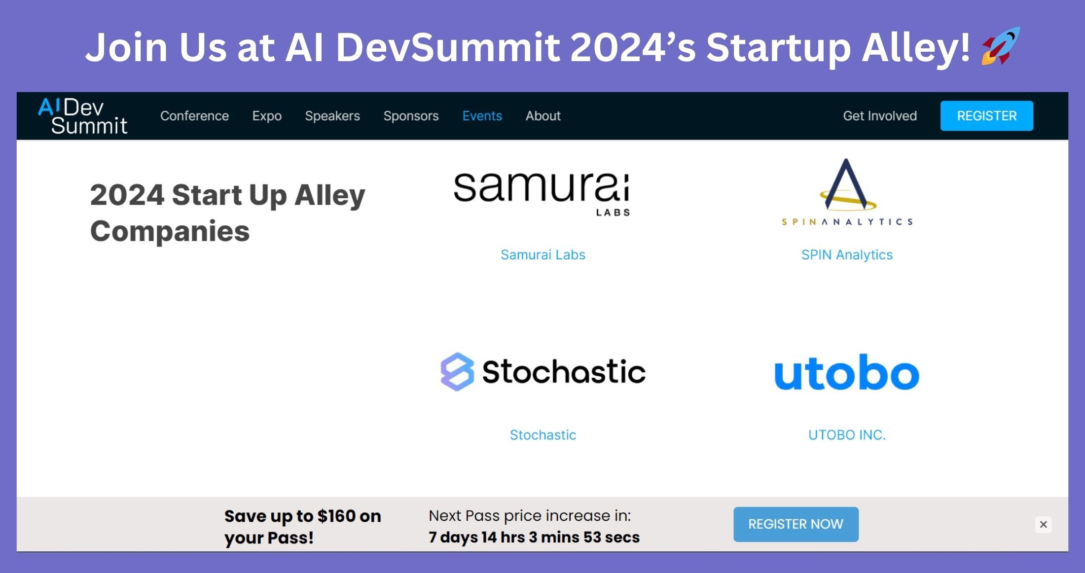 ๐ Exciting News from utobo! Join Us at AI DevSummit 2024โs Startup Alley!