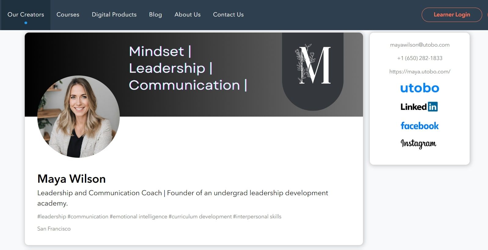 Showcase Your Journey: Harness utobo's Creator Profile to Amplify Your Personal Brand!