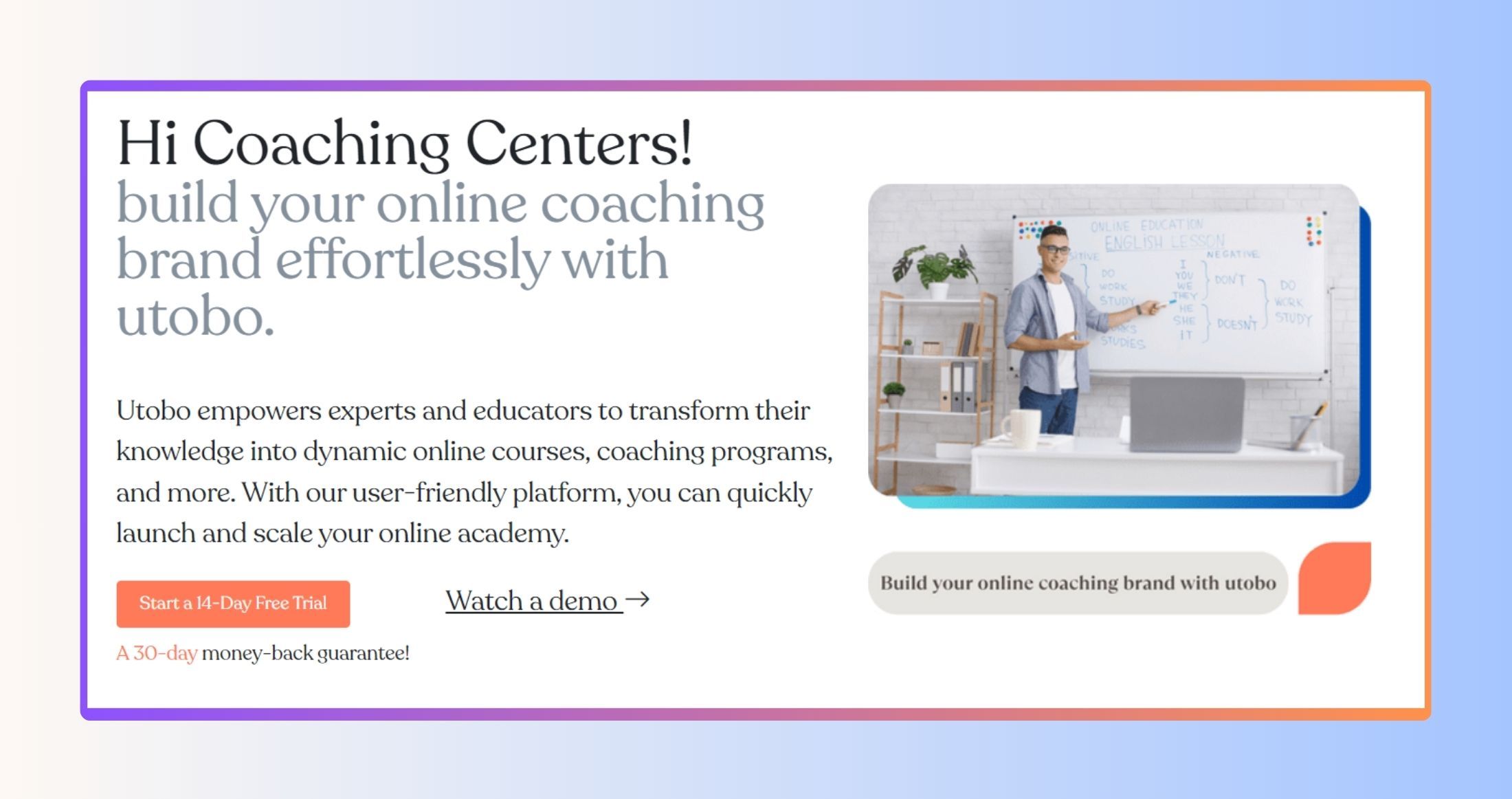 Build Your Online Coaching Brand Effortlessly with utobo