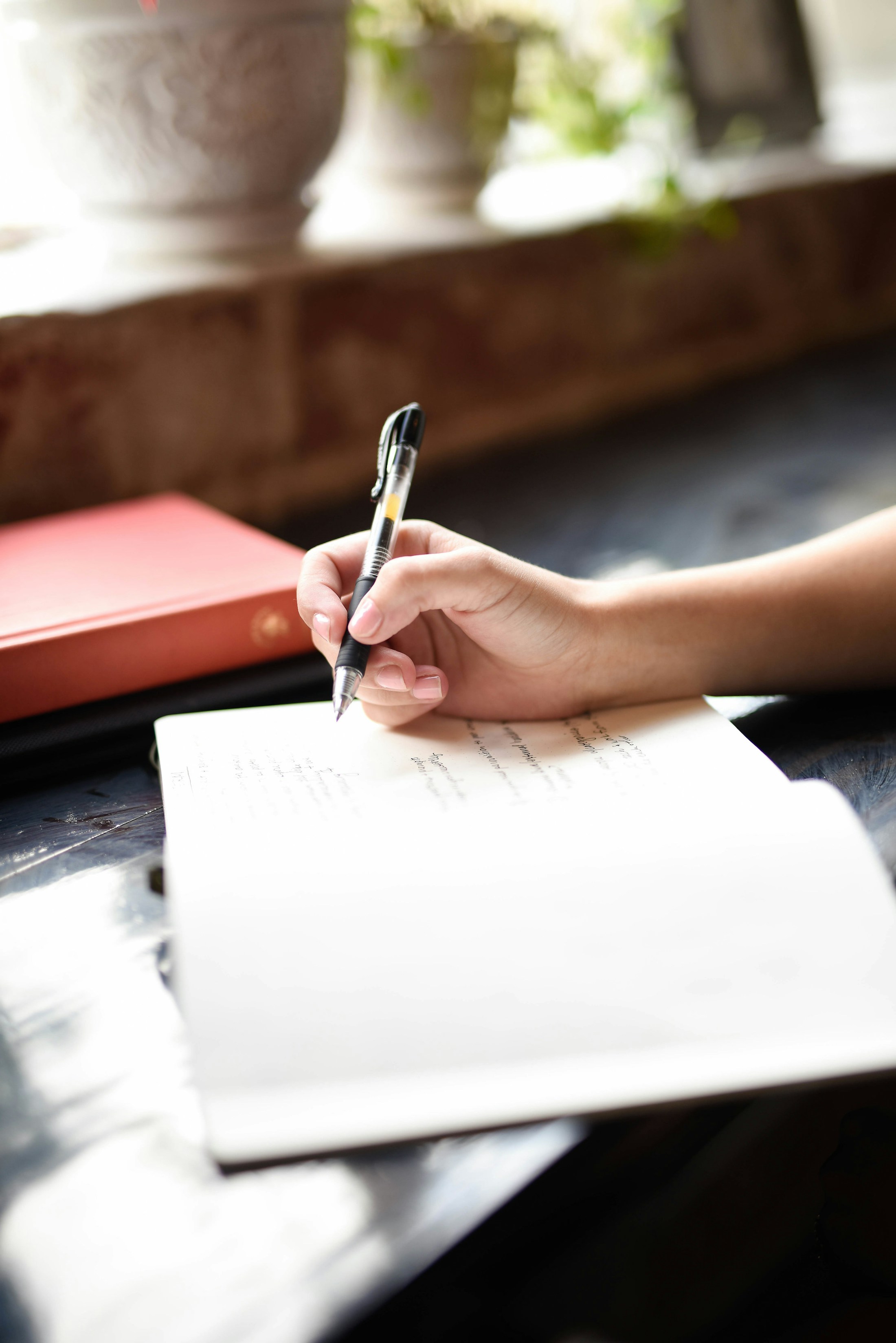An open notebook on a creative editorial desk